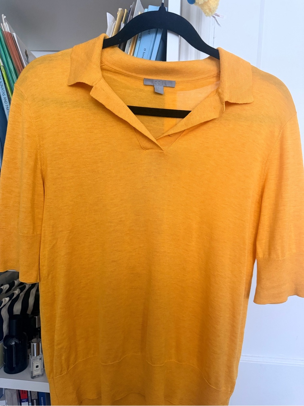COS Yellow Polo-Style Lightweight Sweater
